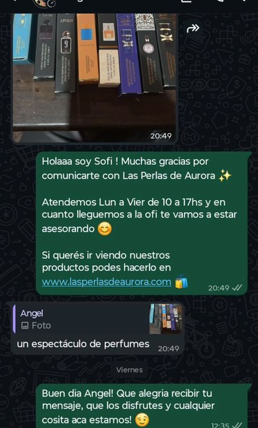 Testimonio de cliente por WhatsApp 2